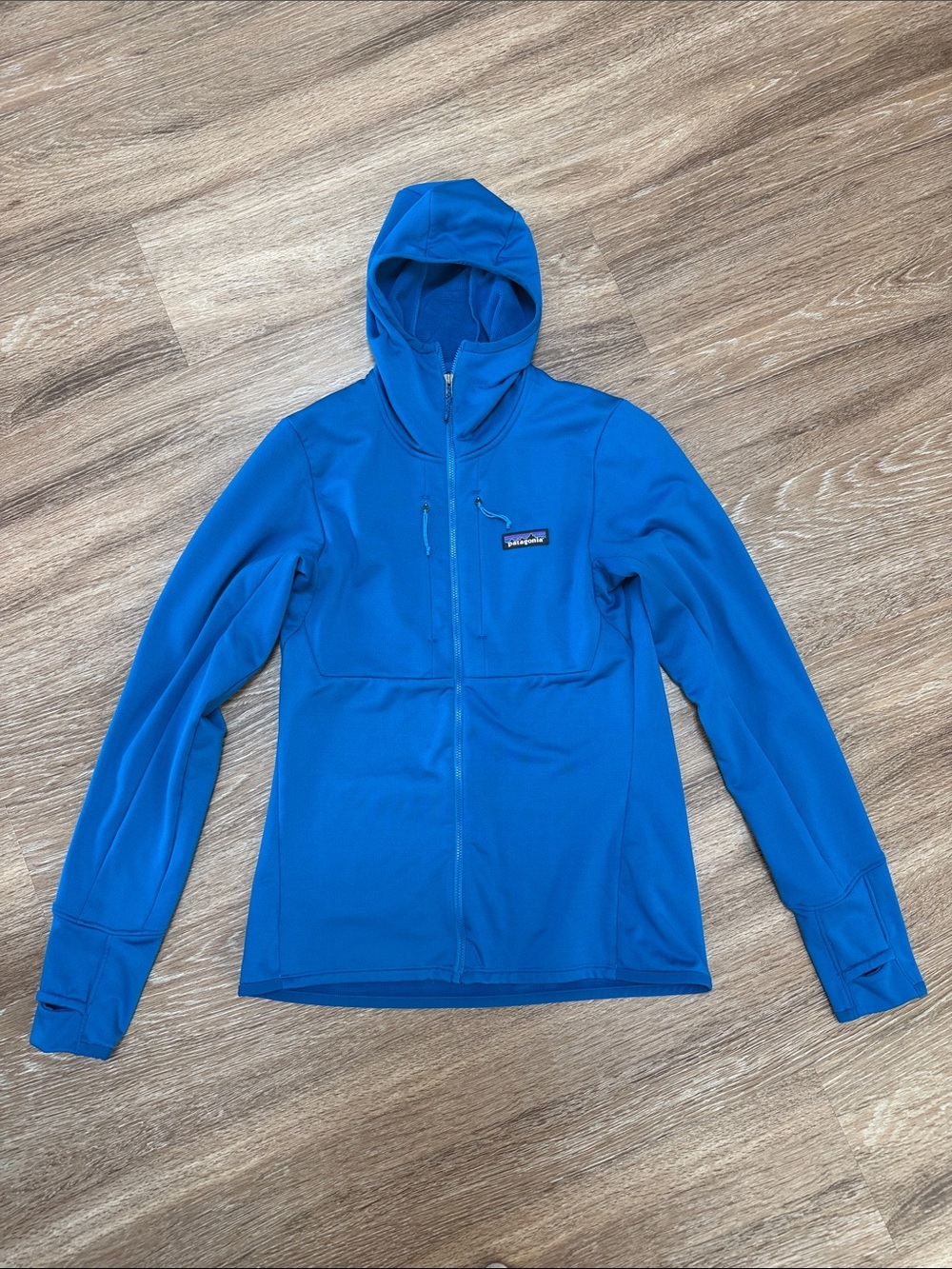 Patagonia Bright Blue Hooded Full-Zip Sweater